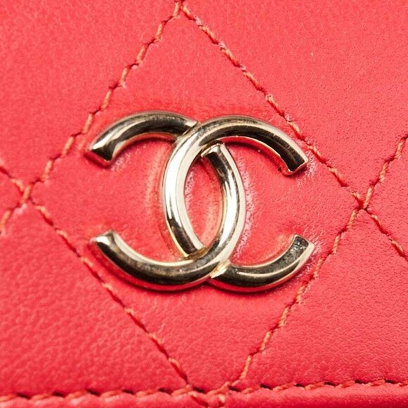 Chanel Red Quilted Lambskin Leather Phone Holder with Chain Bag - Picture 6 of 9